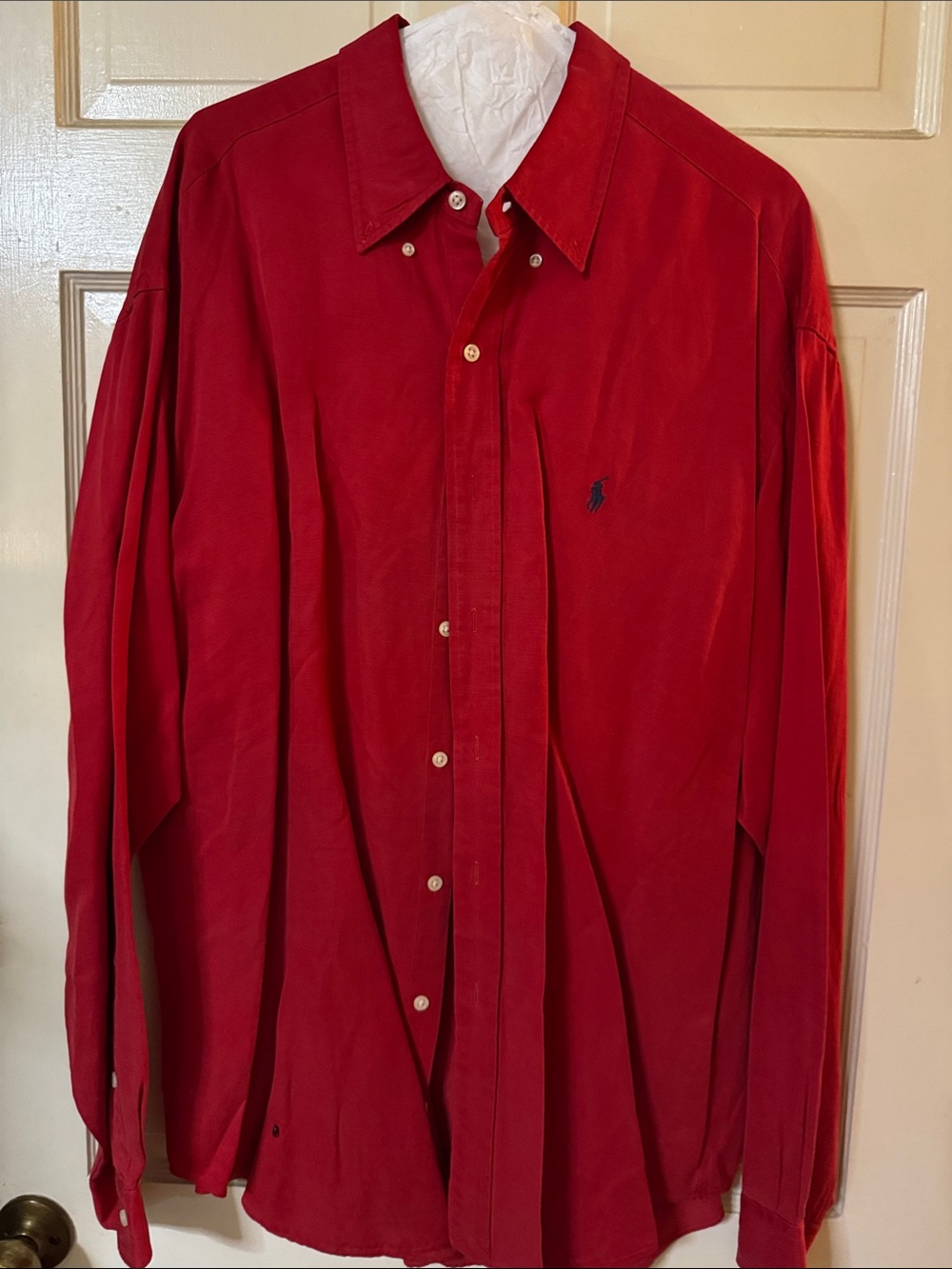 Polo by Ralph Lauren Men’s Red Long-Sleeve Button-Down Shirt